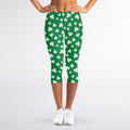 Polka Dot Irish St. Patrick's Day Print Women's Capri Leggings