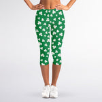 Polka Dot Irish St. Patrick's Day Print Women's Capri Leggings