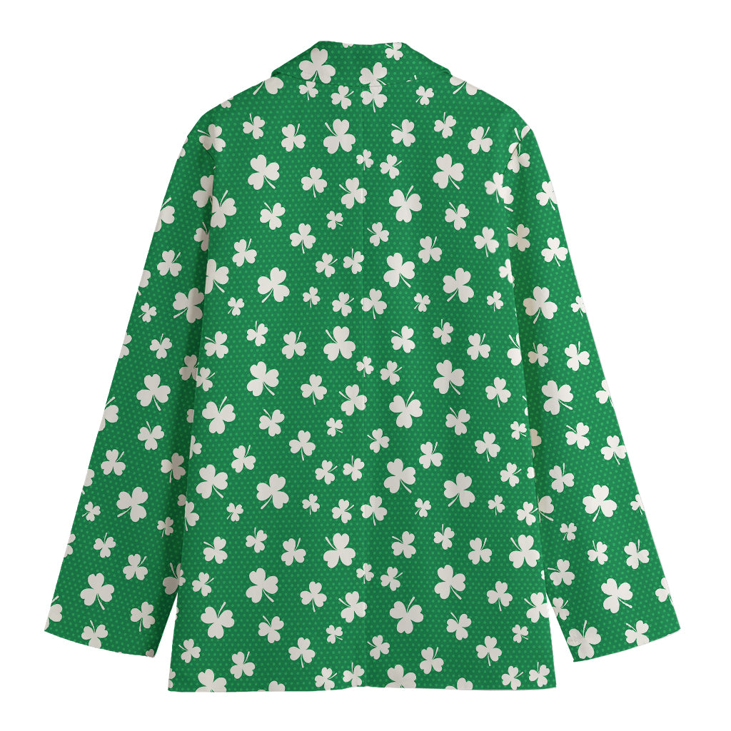 Polka Dot Irish St. Patrick's Day Print Women's Cotton Blazer