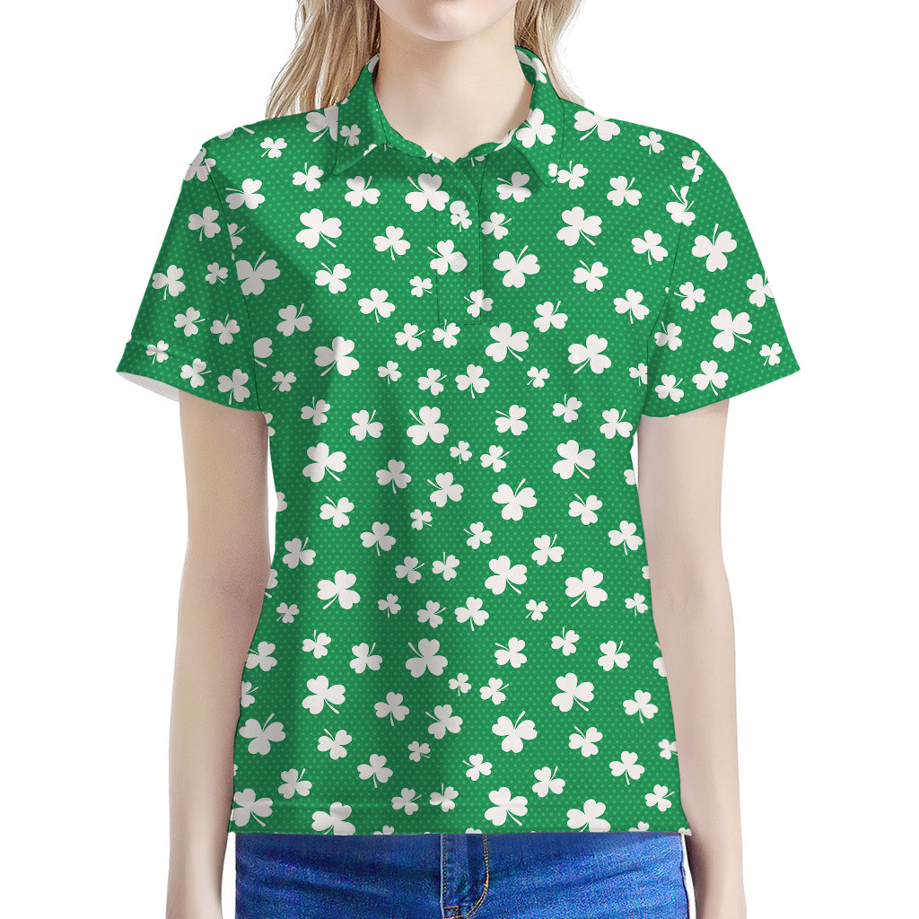 Polka Dot Irish St. Patrick's Day Print Women's Polo Shirt