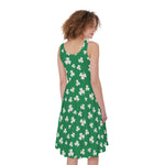 Polka Dot Irish St. Patrick's Day Print Women's Sleeveless Dress