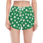 Polka Dot Irish St. Patrick's Day Print Women's Split Running Shorts