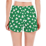 Polka Dot Irish St. Patrick's Day Print Women's Split Running Shorts