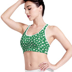 Polka Dot Irish St. Patrick's Day Print Women's Sports Bra