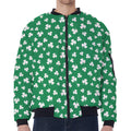 Polka Dot Irish St. Patrick's Day Print Zip Sleeve Bomber Jacket
