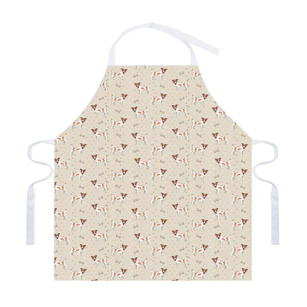 Polka Dot Jack Russell Terrier Print Adjustable Apron