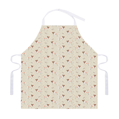 Polka Dot Jack Russell Terrier Print Adjustable Apron