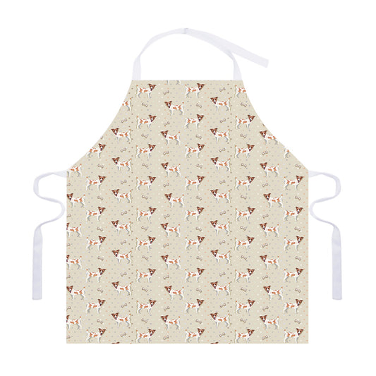 Polka Dot Jack Russell Terrier Print Adjustable Apron