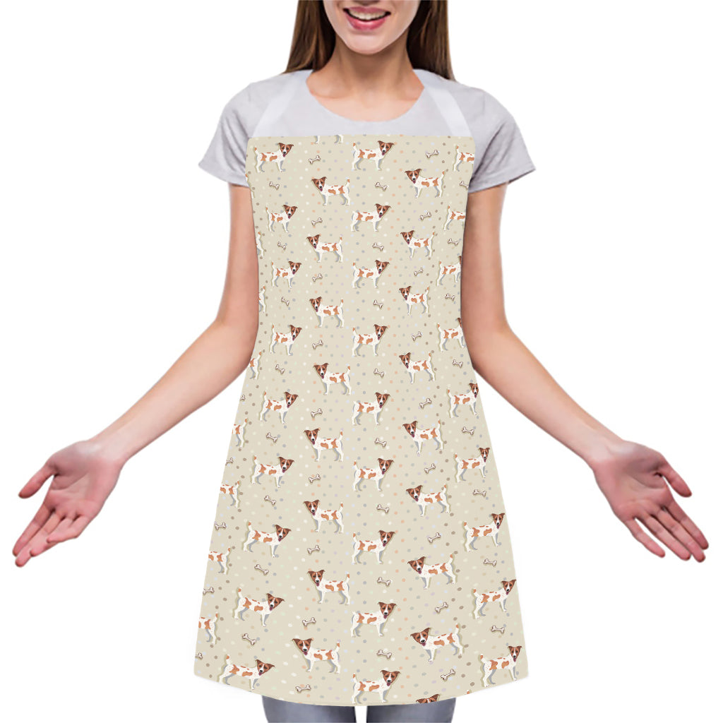 Polka Dot Jack Russell Terrier Print Adjustable Apron