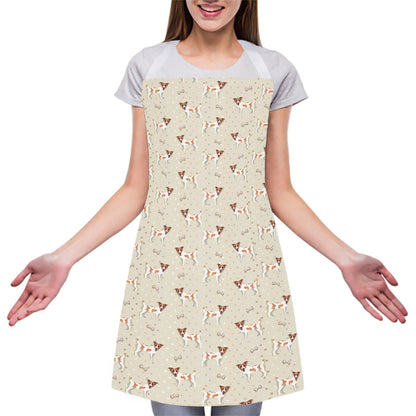 Polka Dot Jack Russell Terrier Print Adjustable Apron
