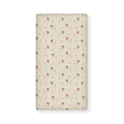 Polka Dot Jack Russell Terrier Print Baby Crib Sheet