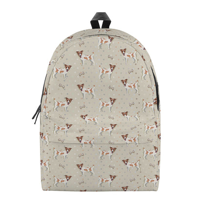 Polka Dot Jack Russell Terrier Print Backpack