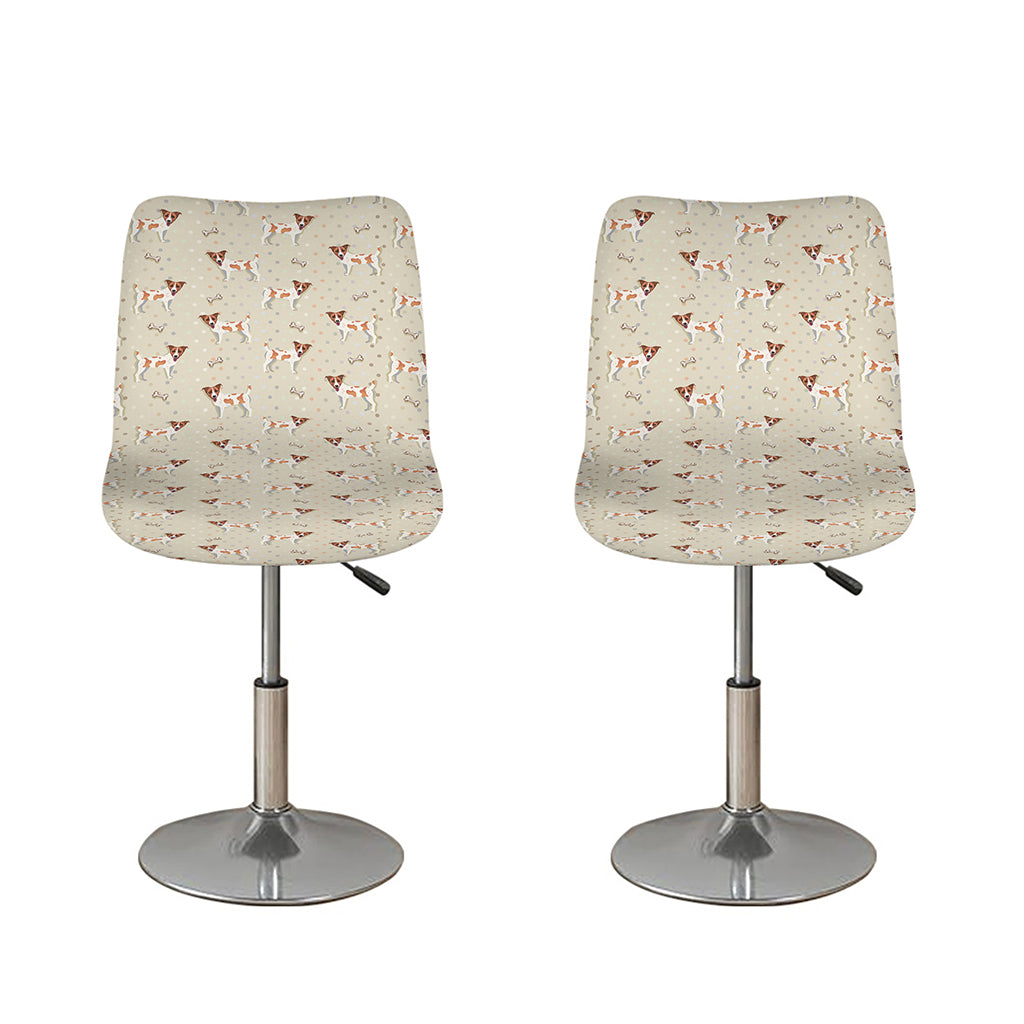 Polka Dot Jack Russell Terrier Print Bar Stool Covers