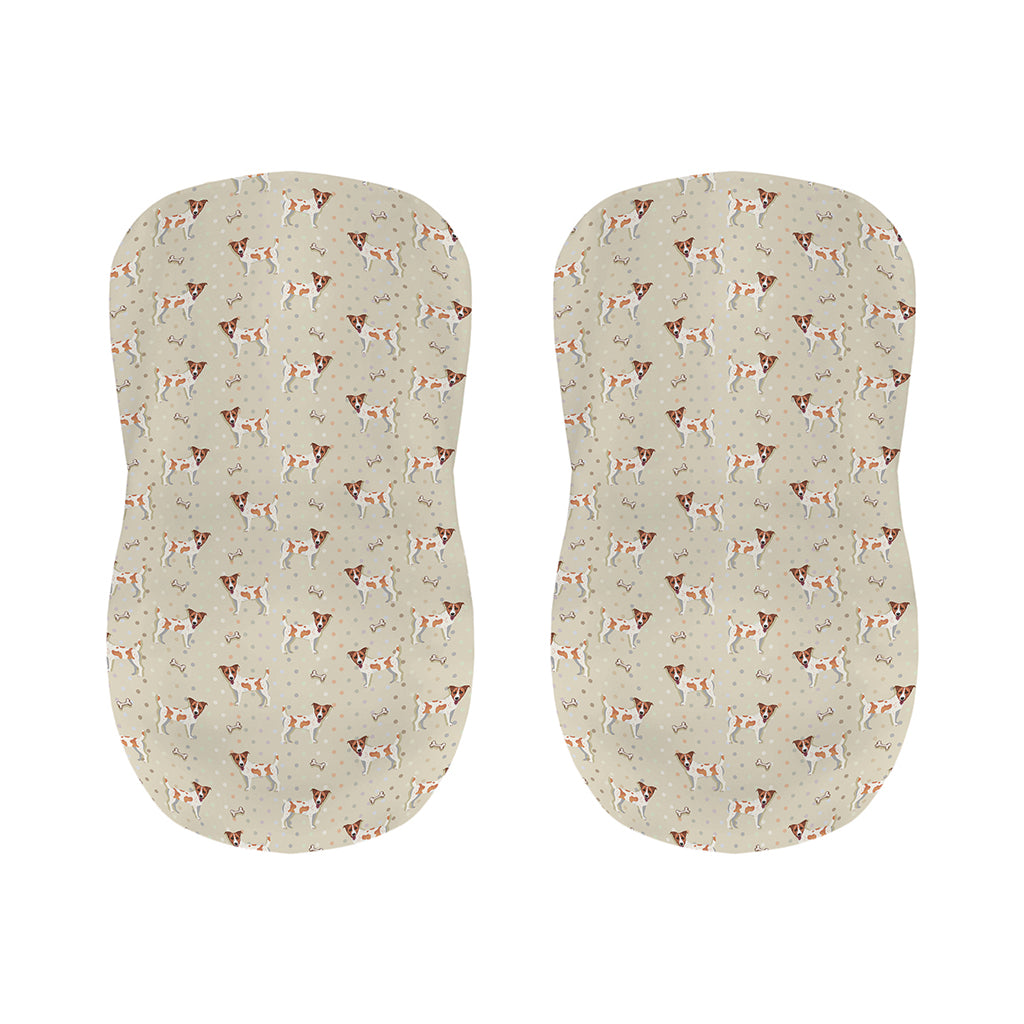 Polka Dot Jack Russell Terrier Print Bar Stool Covers