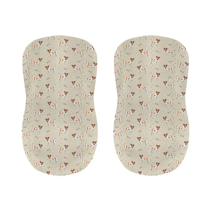 Polka Dot Jack Russell Terrier Print Bar Stool Covers