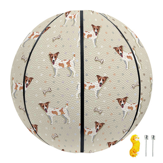 Polka Dot Jack Russell Terrier Print Basketball
