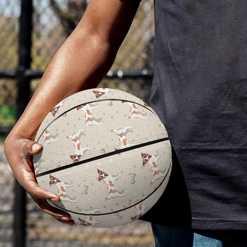 Polka Dot Jack Russell Terrier Print Basketball