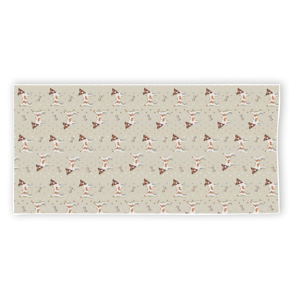 Polka Dot Jack Russell Terrier Print Beach Towel