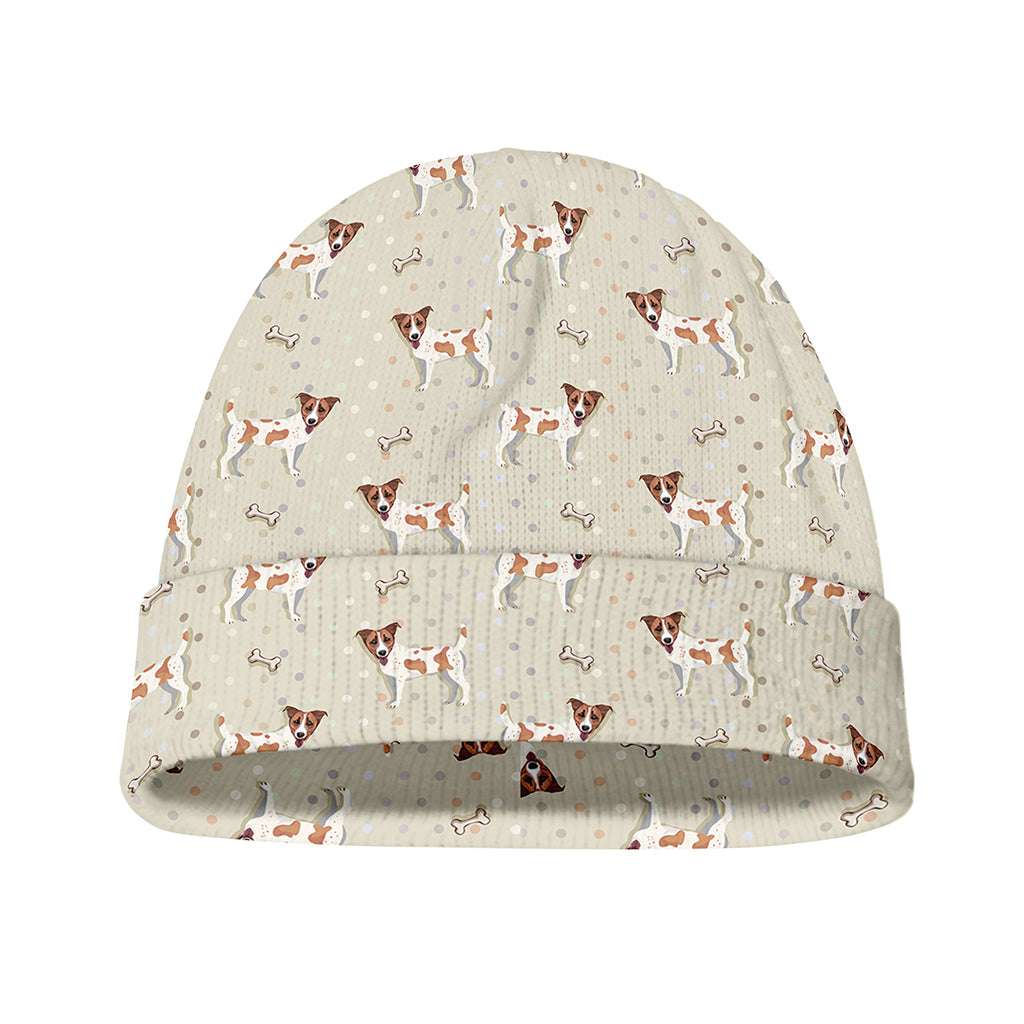 Polka Dot Jack Russell Terrier Print Beanie