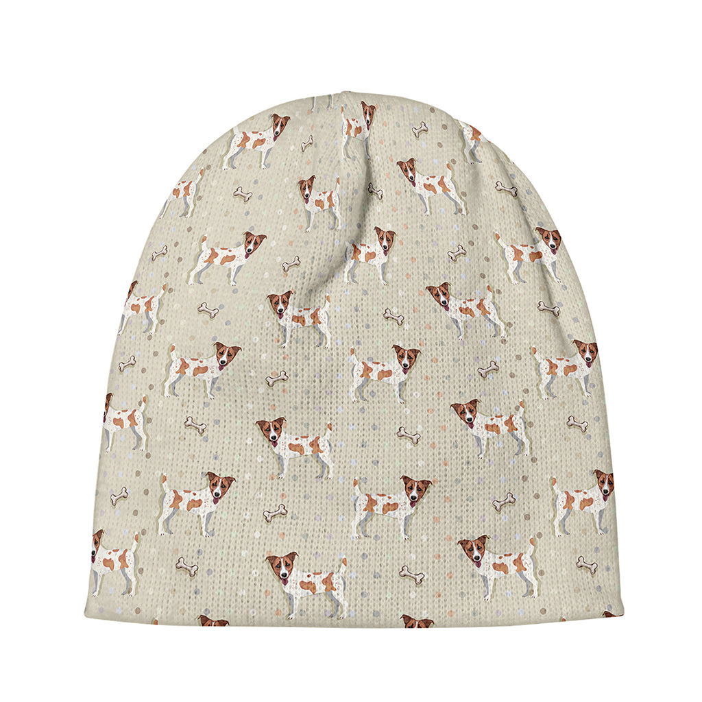 Polka Dot Jack Russell Terrier Print Beanie