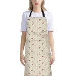Polka Dot Jack Russell Terrier Print Bib Apron With Pocket