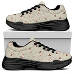 Polka Dot Jack Russell Terrier Print Black Chunky Shoes