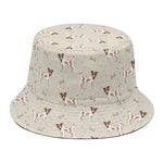 Polka Dot Jack Russell Terrier Print Bucket Hat