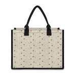 Polka Dot Jack Russell Terrier Print Canvas Tote Bag