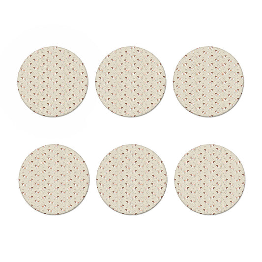 Polka Dot Jack Russell Terrier Print Coaster Set