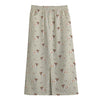 Polka Dot Jack Russell Terrier Print Cotton Front Slit Maxi Skirt