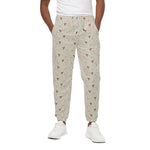 Polka Dot Jack Russell Terrier Print Cotton Pants