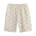Polka Dot Jack Russell Terrier Print Cotton Shorts