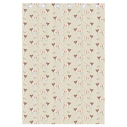 Polka Dot Jack Russell Terrier Print Curtain
