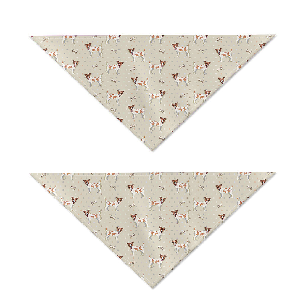 Polka Dot Jack Russell Terrier Print Dog Bandana