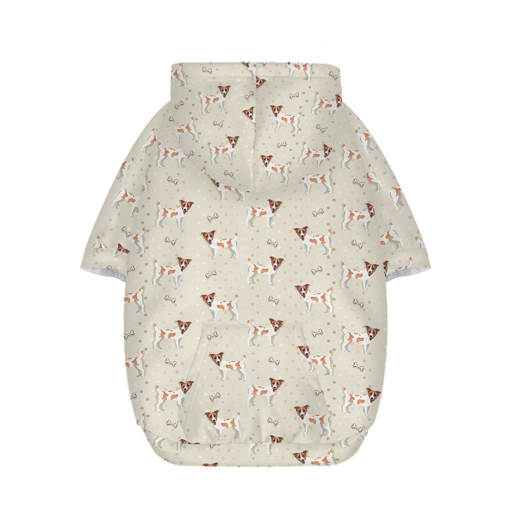 Polka Dot Jack Russell Terrier Print Dog Zip Up Hoodie
