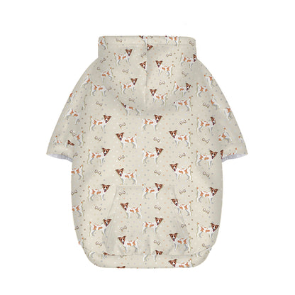 Polka Dot Jack Russell Terrier Print Dog Zip Up Hoodie