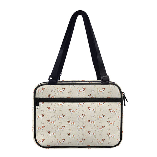 Polka Dot Jack Russell Terrier Print Double Strap Bible Bag