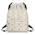 Polka Dot Jack Russell Terrier Print Drawstring Backpack