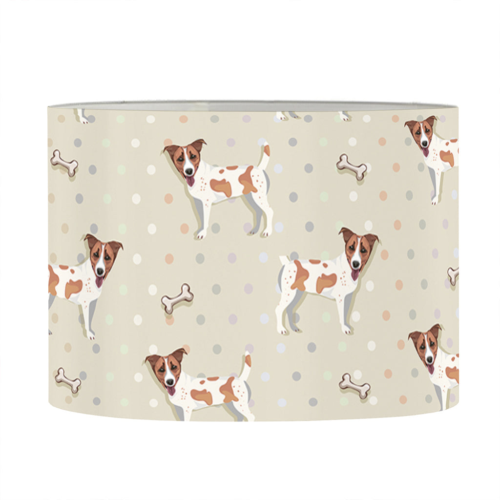 Polka Dot Jack Russell Terrier Print Drum Lamp Shade