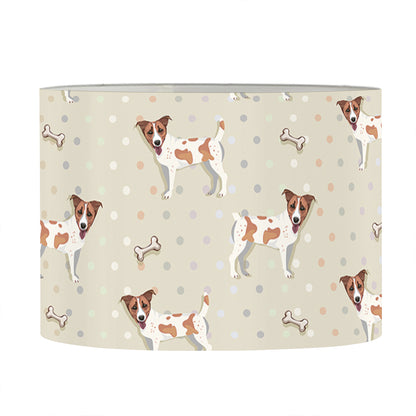 Polka Dot Jack Russell Terrier Print Drum Lamp Shade