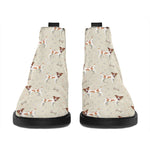 Polka Dot Jack Russell Terrier Print Flat Ankle Boots