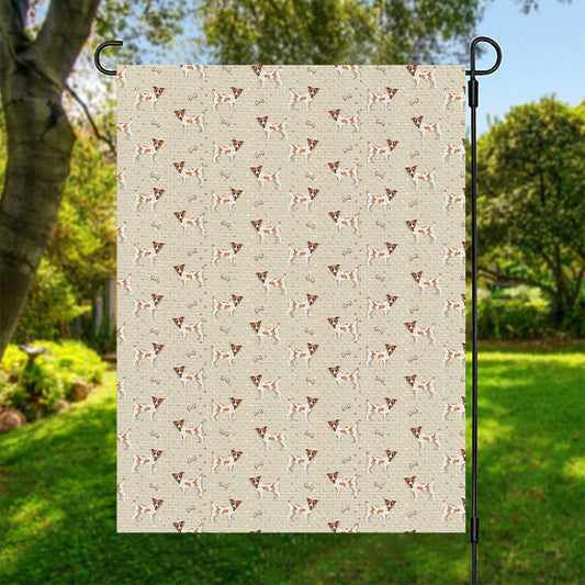 Polka Dot Jack Russell Terrier Print Garden Flag