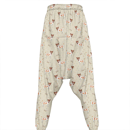 Polka Dot Jack Russell Terrier Print Hammer Pants
