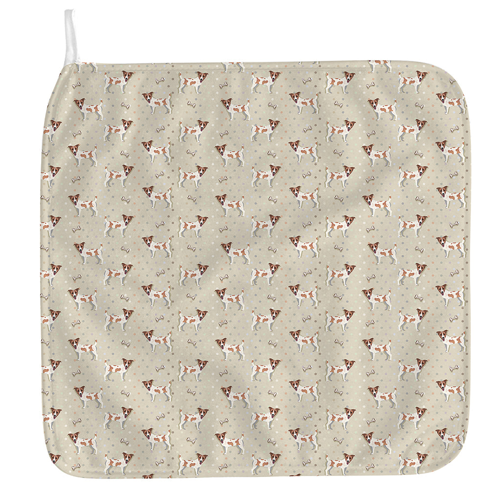 Polka Dot Jack Russell Terrier Print Hand Towel