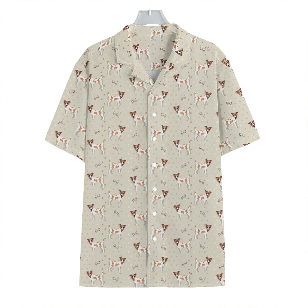 Polka Dot Jack Russell Terrier Print Hawaiian Shirt