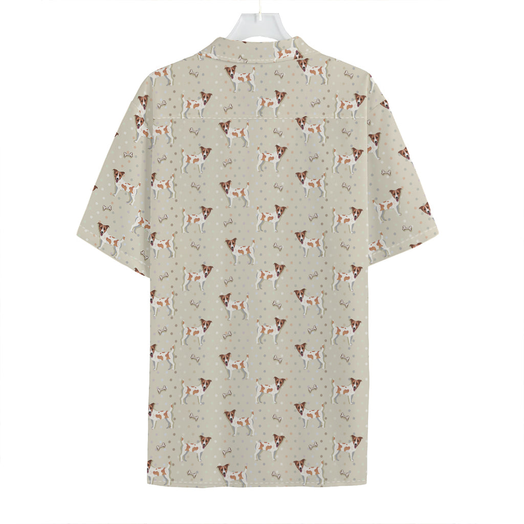 Polka Dot Jack Russell Terrier Print Hawaiian Shirt