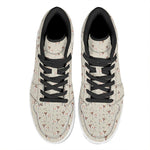 Polka Dot Jack Russell Terrier Print High Top Leather Sneakers