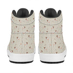 Polka Dot Jack Russell Terrier Print High Top Leather Sneakers