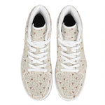Polka Dot Jack Russell Terrier Print High Top Leather Sneakers