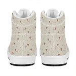 Polka Dot Jack Russell Terrier Print High Top Leather Sneakers